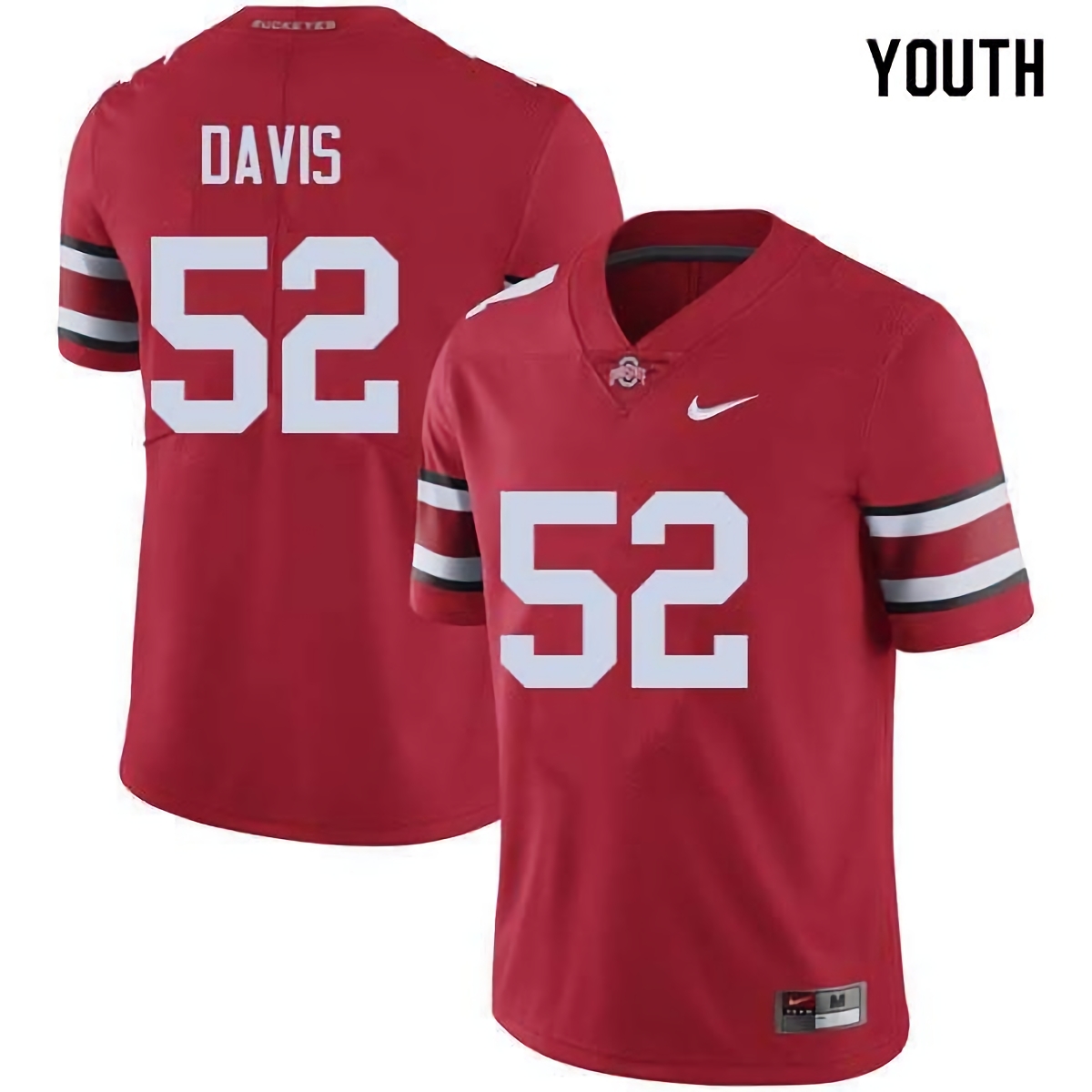 Wyatt Davis Ohio State Buckeyes Youth NCAA #52 Nike Red College Stitched Football Jersey STN0156MT